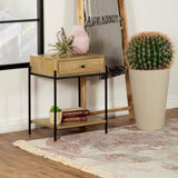 Natural Mango 1-Drawer Accent Table with Bottom Shelf B062P153900