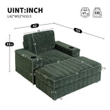42" Oversized Chaise Lounge Indoor,Faux Rabbit Fur Sofa Bed with Storage Ottoman and N723P232726F