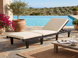 ARIANA KD WOOD CHAISE LOUNGE W/ CUSHION, Black N769P530265B