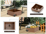 150LBS Fillable Umbrella Base with Wheels 2 Adapters for 7.5-11ft Patio Umbrellas Coffee 51494803