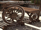 4-Person Patio Table and Chairs Wagon Wheel Design for Backyard Family Gathering Outdoor Set 65681571