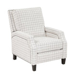 Push Back Reclining Chair Transitional Style Off-White Self-Reclining Motion Chair 1pc Cushion Seat B011P359598