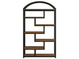 71 Inch Arched Industrial Bookshelf, Open Display Bookcase 21680493