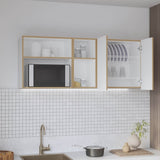 Corinto 59" Wide Two - Door Wall Cabinet with Four Shelves, Drying Rack Dish for Kitchen, Garage, B070P286437