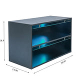 ZNTS Black Glass Door Shoe Box Shoe Storage Cabinet For Sneakers With RGB Led Light W132052897