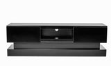 51.18inch Black morden TV Stand with LED Lights,high glossy front TV Cabinet,can be assembled in W67963291