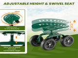 360&deg Garden Rolling Workseat with Swivel Seat and Adjustable Height 95861323