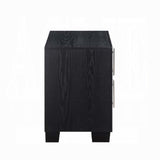 Silver and Black 2-Drawer Nightstand B062P209013