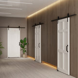 CRAZY ELF 32" x 80" Six Panel Real Primed Door Slab, DIY Panel Door, Modern Interior Barn Door, W93642076