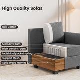 Modern 5-Seater Sectional Sofa with Chaise Lounge, Convertible U Shaped Sofa Couch with Storage, B2716P356022
