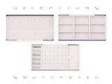 2 Layer Jewelry Box PU Leather Jewelry Organizer Case with Drawer Blue 54623240