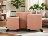 PP Trolley Case 20in 24in 28in 3PCS Suitcase Set Pink 78764763