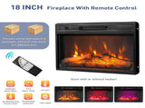 43" Shaker White Fireplace Media Console, Single Mantel with RGB Lights for 18" Fireplace Insert 58783641