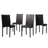 ZNTS Noyes Faux Leather Seat Metal Frame Dining Chairs, Set of 4, Black T2574P164524