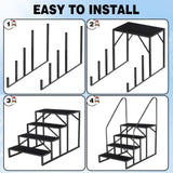 ZNTS Swimming Pool Ladder above Ground, RV Steps with Handrail, Heavy Duty Pool Step Hot Tub Steps, 660 98939982