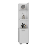 Sunriver Corner Shelf with Cabinet, 3-Tier Shelf, Metal Handles B128P148813