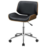 ZNTS Black and Walnut Swivel Office Chair B062P153788