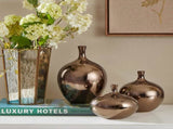 Mirrored Ceramic Decorative Vases 3-piece set B03599278