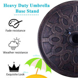 3-Piece Patio Picnic Set - 7.5ft Crank Tilt Umbrella, Heavy-Duty Resin Base, Adjustable Legs, 98362226