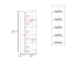Tall Bookcase 71" H with 2 Fluted Panel Doors and Five Interior Shelves, Dark Walnut B097P480471