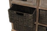 ZNTS TREXM Rustic Storage Cabinet with Two Drawers and Four Classic Rattan Basket for Dining/Living WF193442AAN