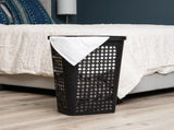Slim Swiss Cross Cut-Outs Tapered Laundry Hampers with Lid, Plastic, Set of 2, Black 69600503
