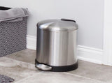 Bathroom Trash Can, 1.2 Gallon Stainless Steel Small Step Garbage Bin with Lid, Silver 35027408