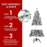 5FT Flocked Christmas Tree Artificial Snowy Holiday Tree with 407 Tips, Full Shape PVC, Sturdy 77059771