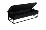 58.6" Bed Bench Metal Base with Storage Black Velvet W1097119560