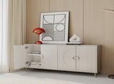Modern Lacquered 4 Door Wooden Cabinet Sideboard Buffet Server Cabinet Storage Cabinet, for Living W1435P191609