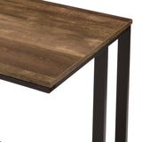 ZNTS Walnut and Black Writing Desk with USB Port B062P209215