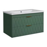 30'' Wall Mounted Bathroom Vanity with Resin Sink,Floating Bathroom Storage Cabinet with 2 Drawers, N710P177301F