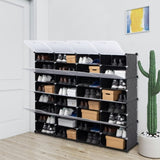 ZNTS 8-Tier Portable 64 Pair Shoe Rack Organizer 32 Grids Tower Shelf Storage Cabinet Stand Expandable 65115046