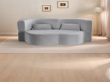 Modern Floor Sofa with 2 Pillows,Convertible Plush Corduroy Foam-Filled Sleeper Sofa Bed,15" Full 15778489
