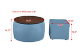 Round Ottoman Set with Storage, 2 in 1 combination, Round Coffee Table, Square Foot Rest W142065118