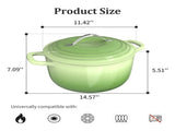 7.5QT Round Enameled Pot with Stainless Steel Handle Green Gradient 77337136