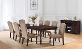 Transitional Antique Cherry Beige Set of 2pc Side Chairs Padded Fabric Turned Legs Dining Room B011P152638