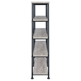 Grey Driftwood and Black Double-Wide Bookcase B062P153782