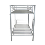 ZNTS Iron Bed Bunk Bed with Ladder for Kids Twin Size Gray 40700088