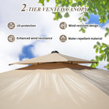 10'X10' Square Cantilever Umbrella with Center Pole, Beige W1859P337786