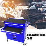 ZNTS 4 DRAWERS MULTIFUNCTIONAL TOOL CART WITH WHEELS-BLUE W110280933