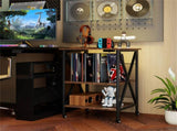 Record Player Stand with Charging Station, 3-Tier Adjustable Shelf Rolling Turntable Stand 18451643