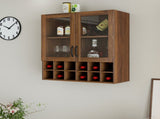 Wall-Mounted Wine Cabinet with Glass Doors, Hanging Wine Rack Storage Cabinet for Home Kitchen W331P474005