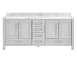 60 in Undermount Double Sinks Bathroom Storage Cabinet with Carrara Natural Marble Top W1059P170420