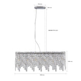 (Same as W1340P189443/L5024-880-C) Silver Elegant Oval Crystal Chandelier, Modern Ceiling Light W1340P189500