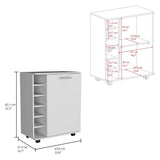 Wick Bar Cart with Integrated Wine Storage, Spacious Cabinet and Smooth Rollers B200P188880