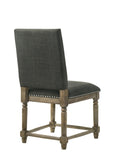 Everton Set of 2 Gray Fabric 19" Dining Chair with Nailhead Trim B061125431