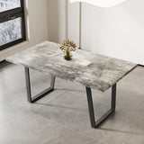 Simple and modern design, 6-person dining table, 62.9-inch rectangular wooden dining table, perfect W1727P241149