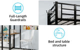 Iron frame bed bed and table, children's and youth home bed L-shaped desk, iron frame bed W1935P330795