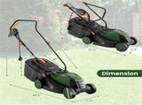 12 ampere 13.5 inch electric rope lawn mower with dual safety switches -Green 53308544